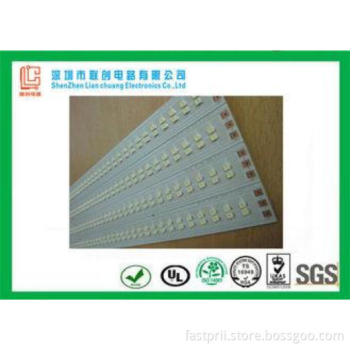 OSP 1.6mm led aluminum pcb , white solder mask LED Light b